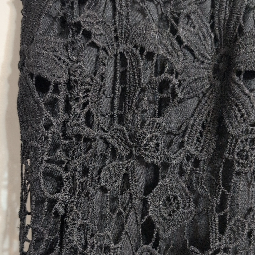 Lily White Black Crochet Midi Skirt - Picture 3 of 8